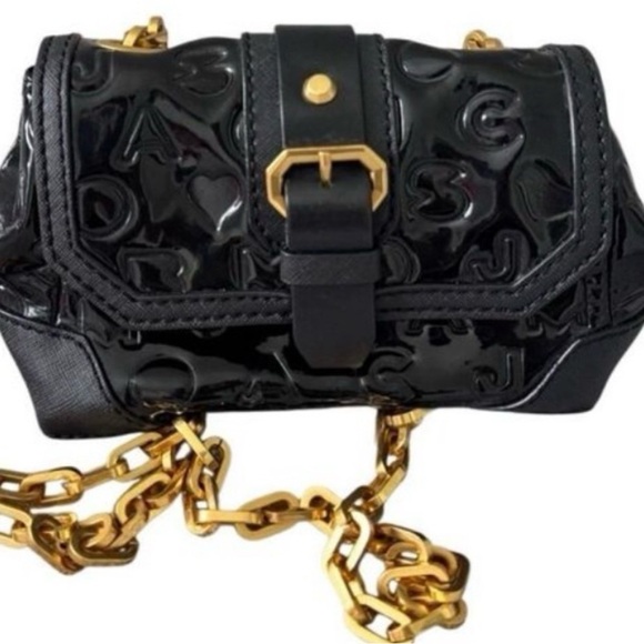 Marc Jacobs Black Patent Mini Bag with Gold Chain - Picture 1 of 10